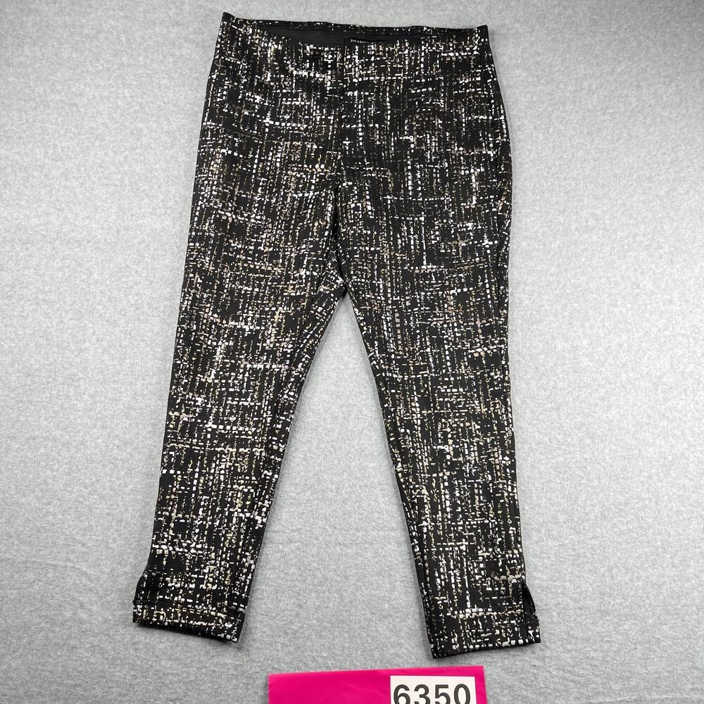 Zac & Rachel Petite Pants Stretch casual Geometric Print Womens Size LP